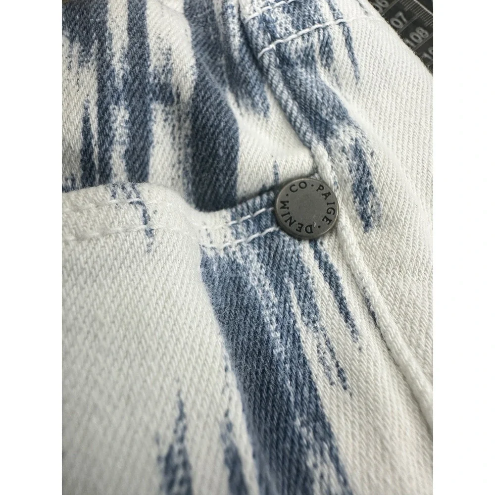 Paige Maternity 30 Verdugo Ultra Skinny Ikat Printed Jeans Alexandria White/Blue - Picture 7 of 9